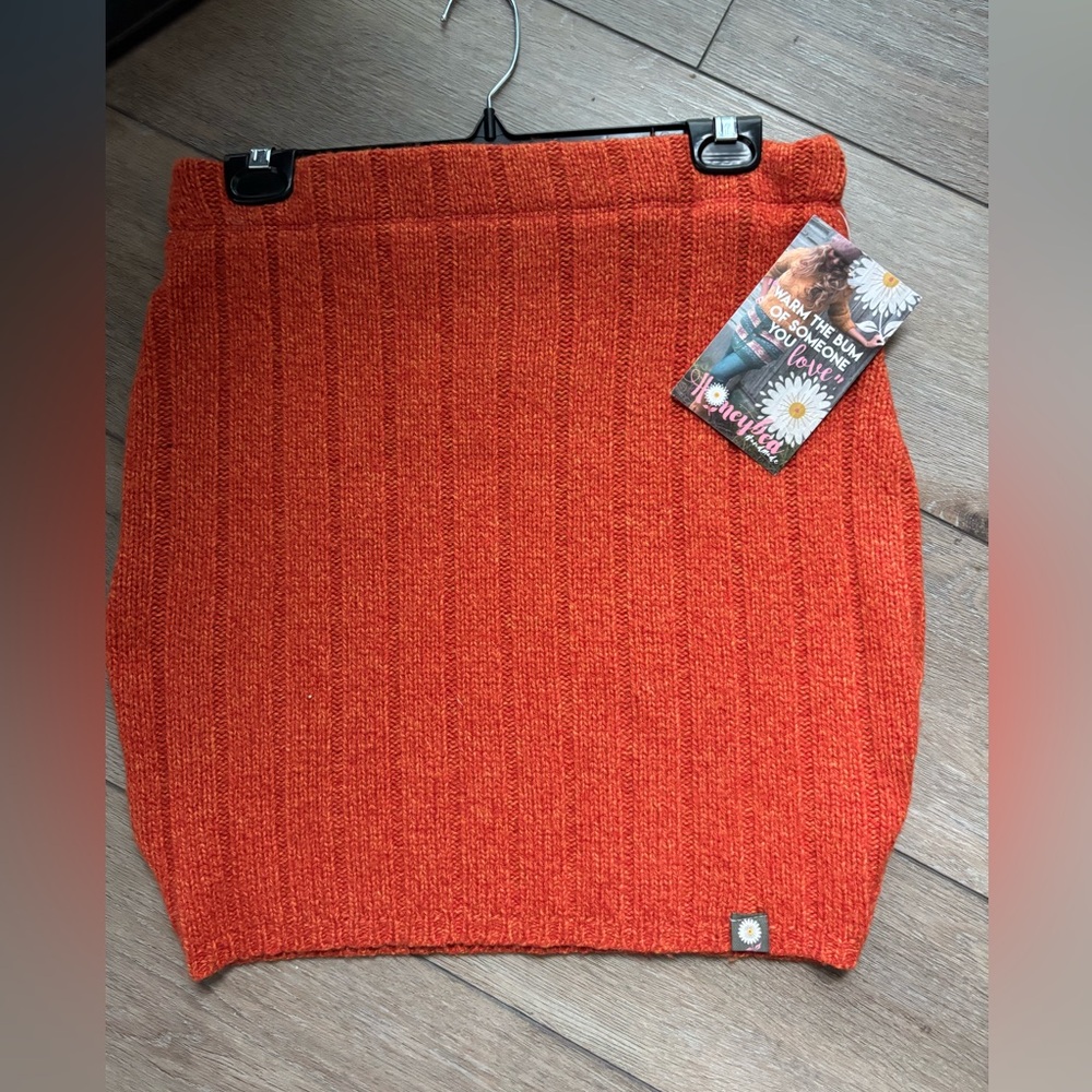 Women's Burnt Orange rib knit skirt